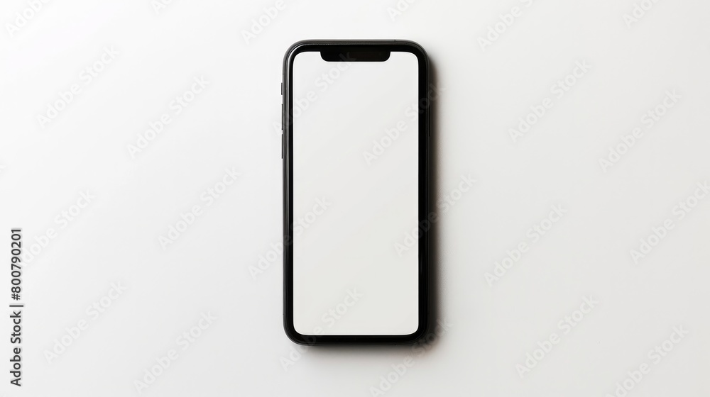 Poster a black smartphone mockup with a blank screen, isolated on a white background with a clipping path, 