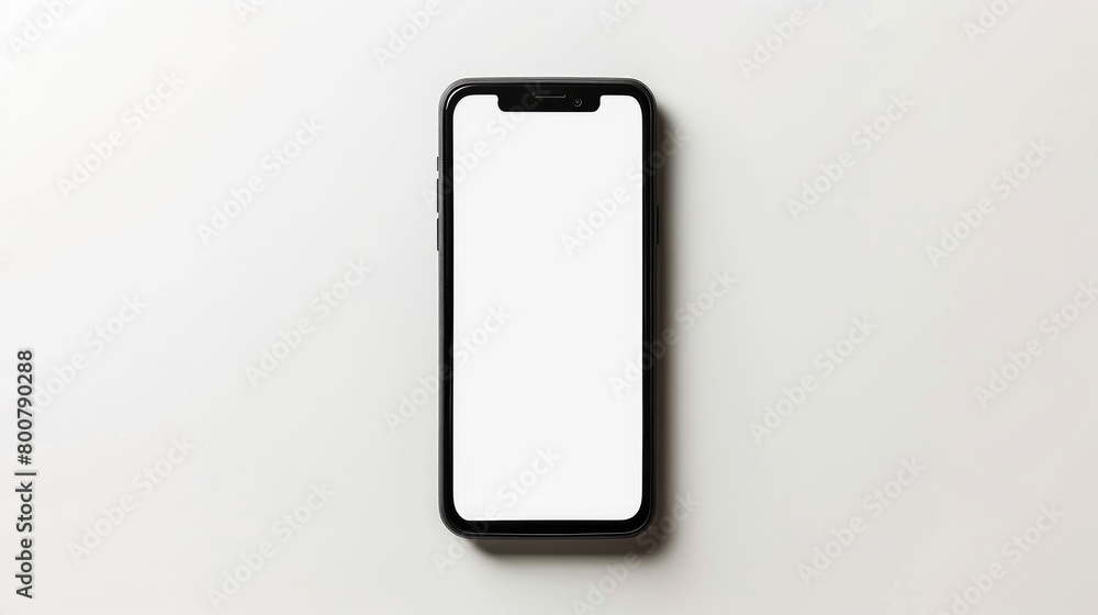 Poster a black smartphone mockup with a blank screen, isolated on a white background with a clipping path, 