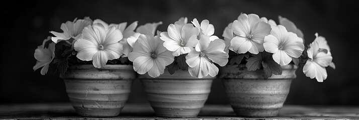 flower in vase,
 Black and White Photo of Flowers in Pots
