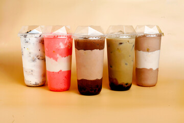Freshly made assorted Milk Tea