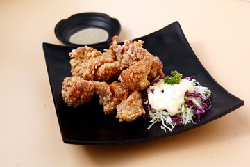 Freshly cooked Japanese food called Karaage Chicken