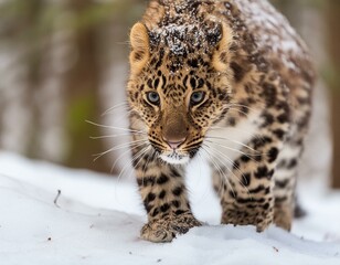 Fototapeta premium close up of a leopard