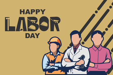 May 1, Happy Labor or Labour day (mayday) vector Illustration. Suitable for greeting card, poster and banner.
