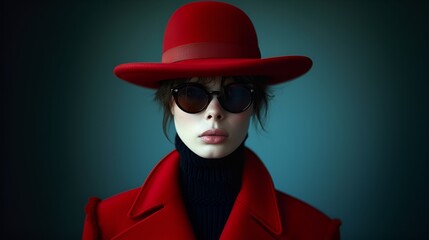Fashion model - hat - stylish - quirky - idiosyncratic - awkward - colorful - elegant - unique 