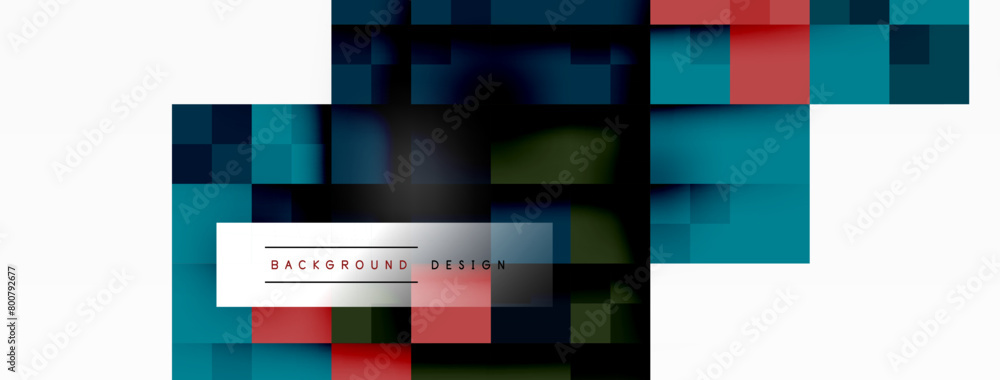 Poster colorfulness shines through in a blurred image featuring rectangles of electric blue, magenta, and g