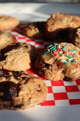 Fototapeta na wymiar soft cookies with dark chocolate