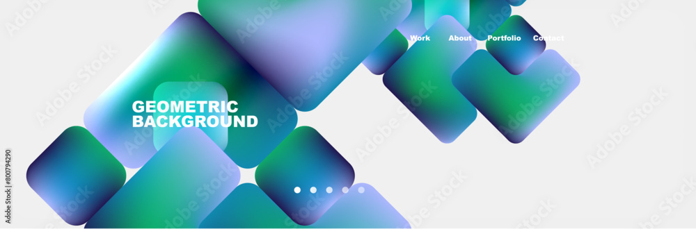 Aufkleber An electric blue geometric background with azure and aqua squares resembling a waterthemed pattern. The circles and thumb gestures add a dynamic touch to the design