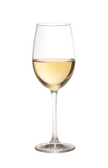 Fototapeta premium Elegant wine glass filled with red wine, showcasing a rich ruby color and perfect clarity, isolated on a transparent background. Generative AI