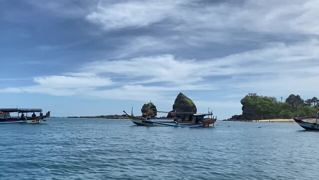 The natural beauty of Tanjung Papuma beach in the city of Jember, East Java