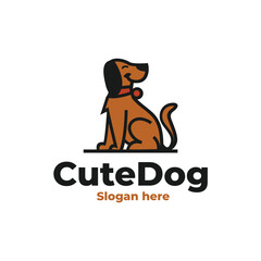 cute dog logo vector