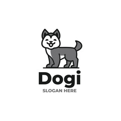 dog cute logo vector