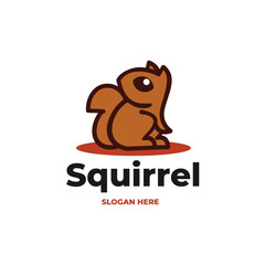 Squirrel cute modern logo vector