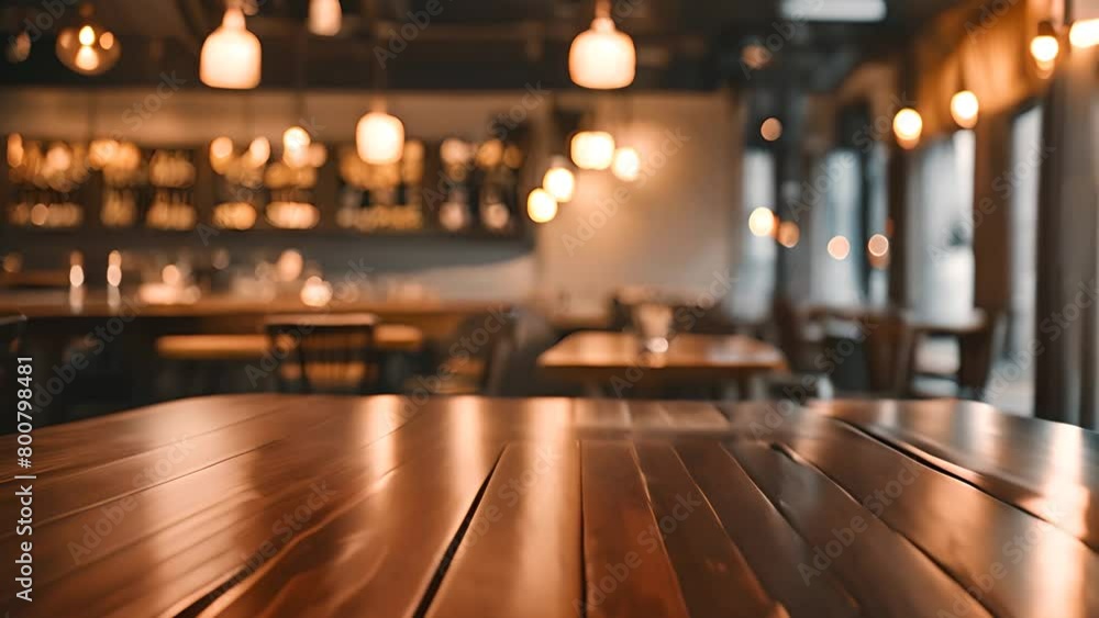 Aufkleber wooden table in front of row of chairs generative ai