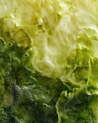 Green salad with water drops on it. Food background.