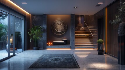 Contemporary Interior Featuring a Stylish Sunlit Staircase