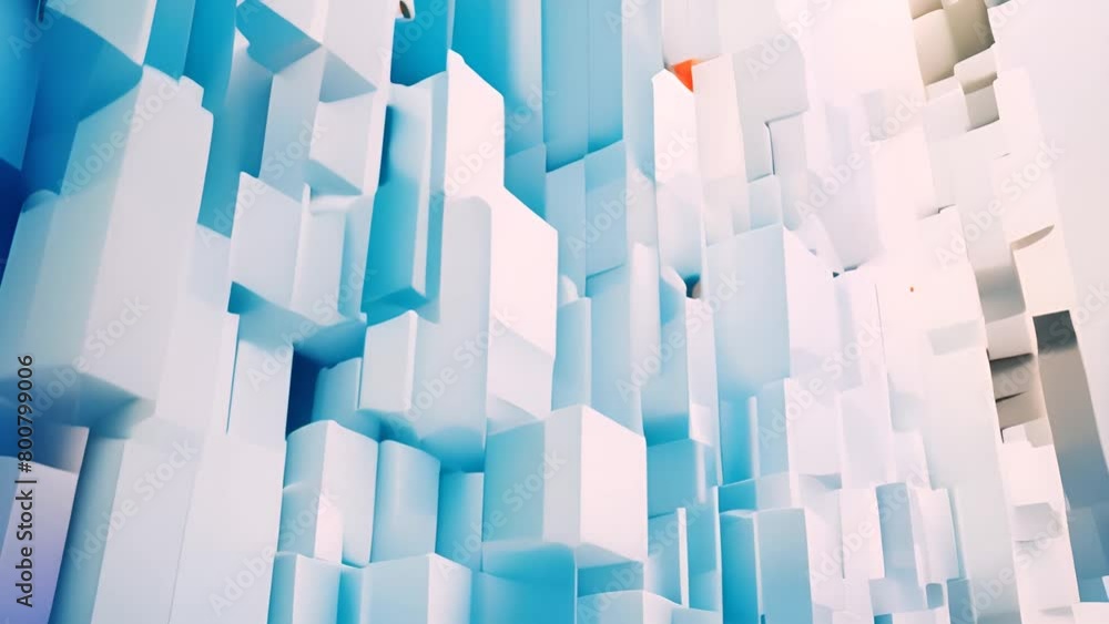 Poster abstract blue and white background with cubes generative ai