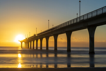 Sunrise at New Brighton Pier, New Zealand