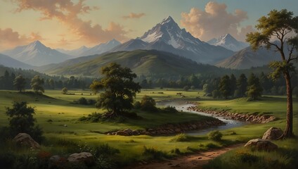 oil painted landscape ai_generated