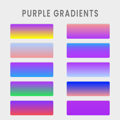 Obraz premium Vector premium set of purple gradient 
