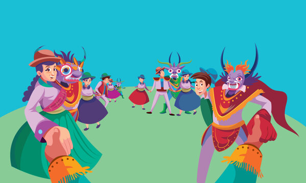 La diablada de Per&uacute;. Fiesta de Puno.