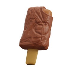 chocolate ice cream 3d rendered icon.