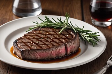 beef steak on white plate