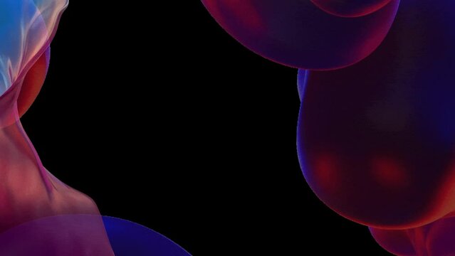 Sparkling fluid. Defocused blue pink color shiny particles texture liquid paint wave motion abstract art background.	
