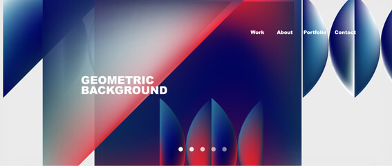 a geometric background with red and blue lines and circles High quality