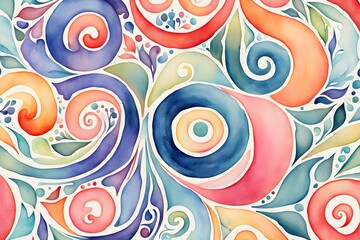 Fototapeta premium A colorful painting with swirls and circles