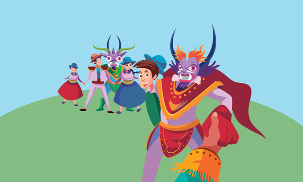 La diablada de Per&uacute;. Fiesta de Puno