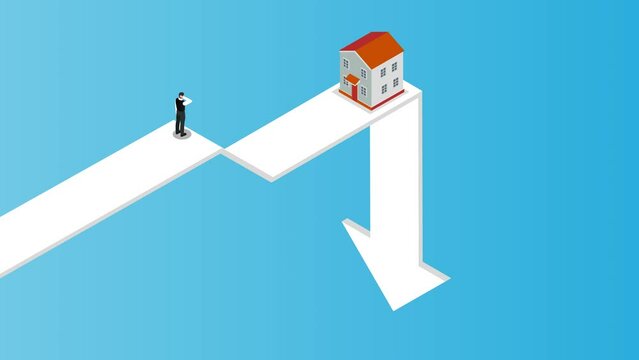 Home prices fall in real estate and property market crash