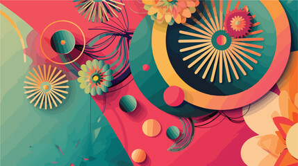 Stylish decor on color background Vector illustration