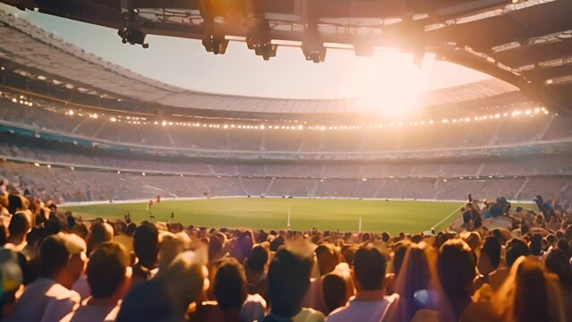 Large Crowd Watching Soccer Match Generative AI