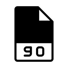 Go file format icons. Files type symbol document icon. With a black fill design style