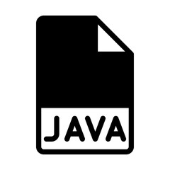 Java file format icons. Files type symbol document icon. With a black fill design style