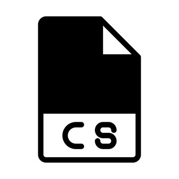 recommend clip art: Cs file format icons. Files type symbol document icon. With a black fill design style