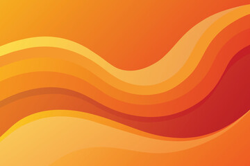 Orange background with fluid gradient wavy shapes vector design