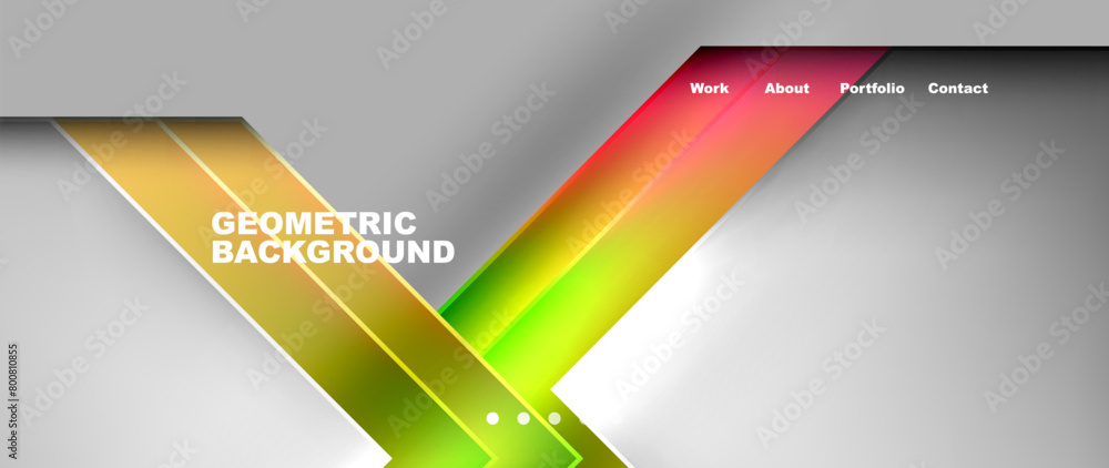 Poster a geometric background with colorful lines on a gray background high quality