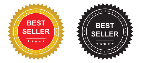 Best Seller 2024 or Gold Best Seller 2024 Label Vector. Preferred designs for best selling labels on products. As a logo for good selling with gold color design. Best Seller 2024 Vector.