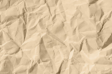 Crumpled paper is yellow. Beautiful background.