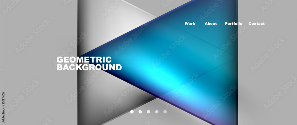 Aufkleber a dynamic geometric background featuring electric blue triangles on a gray backdrop. the design incl