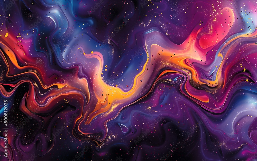 Aufkleber fluid patterns in a riot of colorful tones
