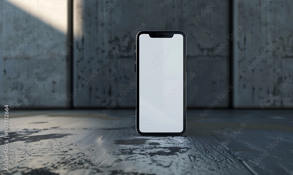 Aufkleber designed a studio environment with a handphone mock-up featuring a blank white screen
