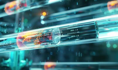 a laboratory test tube with information related to the industry
