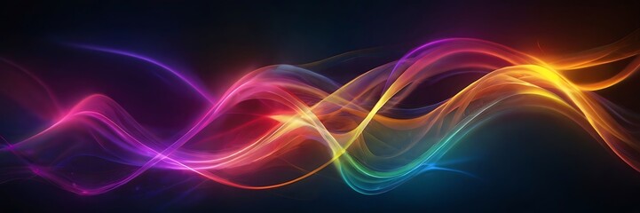 Luminous Lines Vibrant And Radiant A Holographic Foil Rainbow Wave With Colorful