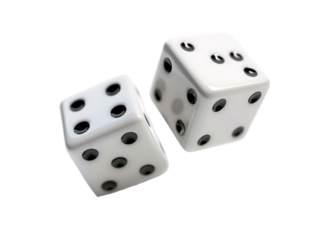 a pair of dice with black dots