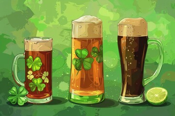 Irish beer and drinks, Saint Patricks Day,