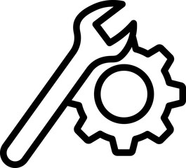 Wrench Gear Line Icon