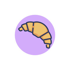 Croissant line icon. France, pastry, cafeteria outline sign. Sweet desserts and bakery concept. Vector illustration for web design and apps