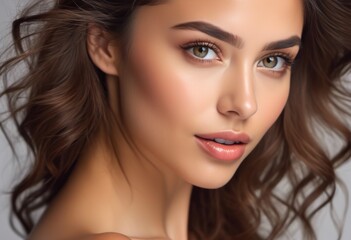 Fototapeta premium A Portrait Of Breathtakingly Gorgeous, Exotic, Beautiful Woman. 
